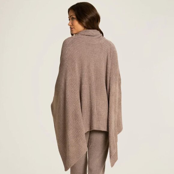 Barefoot Dreams CozyChic Lite Wide Rib Travel Wrap in Driftwood Tan One Size - Picture 2 of 10